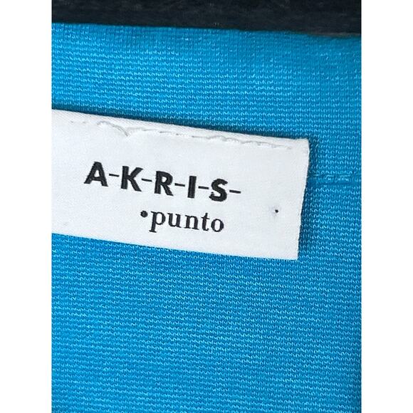 Akris Punto Womens 8 Blue Bateau Neck Three-Quarter Bell Sleeve Blouse - Picture 3 of 6